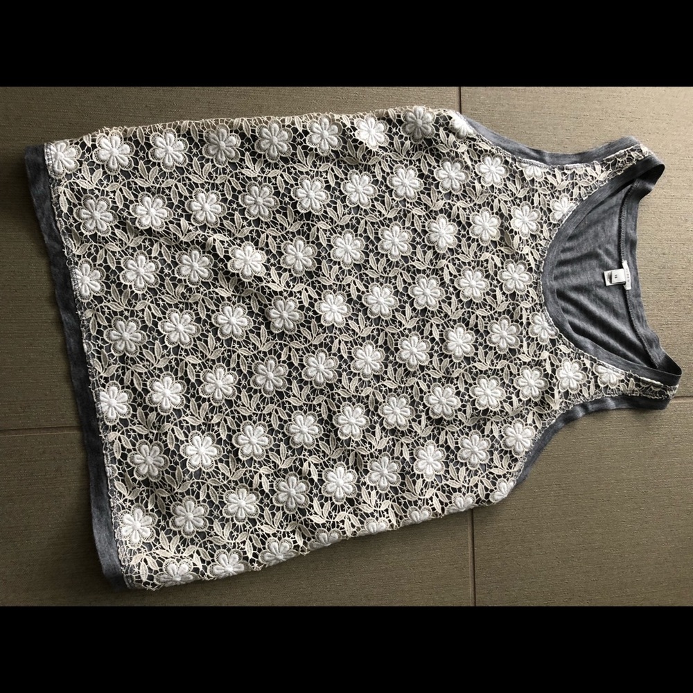 J. Crew flower motif tank top